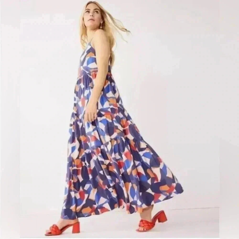 Women's Nine West Asymmetrical
Tiered Maxi Dress Size L